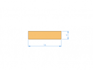 Silicone Profile P300160040 - type format Rectangle - regular shape