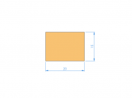 Silicone Profile P300200150 - type format Rectangle - regular shape