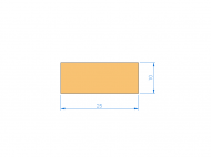 Silicone Profile P300250100 - type format Rectangle - regular shape