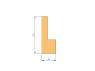 Silicone Profile P3005 - type format L - irregular shape