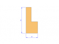 Silicone Profile P3005A - type format L - irregular shape