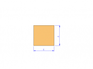 Silicone Profile P300606 - type format Square - regular shape