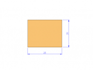 Silicone Profile P302520 - type format Rectangle - regular shape