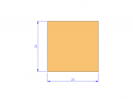 Silicone Profile P302626 - type format Square - regular shape