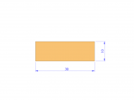 Silicone Profile P303010 - type format Rectangle - regular shape