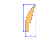Silicone Profile P3068 - type format Lipped - irregular shape