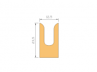 Silicone Profile P309A - type format U - irregular shape