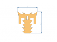 Silicone Profile P313C - type format T - irregular shape