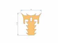 Silicone Profile P313I - type format T - irregular shape