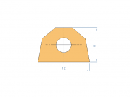 Silicone Profile P3191 - type format Trapezium - irregular shape