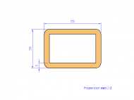 Silicone Profile P320D - type format Rectangle - regular shape