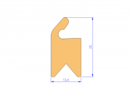 Silicone Profile P326E - type format Lipped - irregular shape