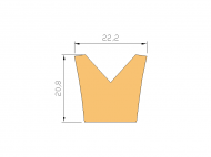 Silicone Profile P330C - type format Horns - irregular shape