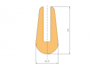 Silicone Profile P334 - type format U - irregular shape