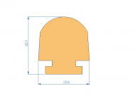 Silicone Profile P335 - type format T - irregular shape