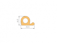 Silicone Profile P344 - type format solid b/p shape - irregular shape