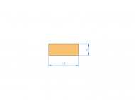 Silicone Profile P350150060 - type format Rectangle - regular shape