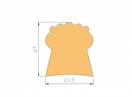 Silicone Profile P355D - type format D - irregular shape