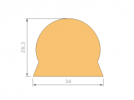 Silicone Profile P359 - type format D - irregular shape