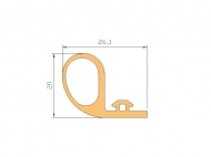 Silicone Profile P35AB - type format solid b/p shape - irregular shape