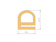 Silicone Profile P369B - type format e - irregular shape