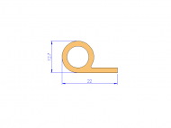 Silicone Profile P371A - type format solid b/p shape - irregular shape