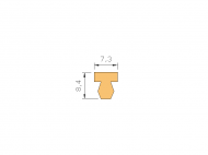 Silicone Profile P377G - type format T - irregular shape