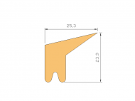 Silicone Profile P37Q - type format Lipped - irregular shape