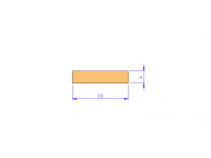 Silicone Profile P400180040 - type format Rectangle - regular shape