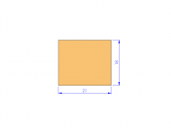 Silicone Profile P400210180 - type format Square - regular shape