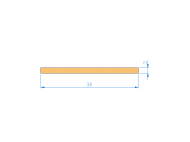 Silicone Profile P400350020 - type format Rectangle - regular shape