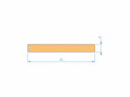 Silicone Profile P400350040 - type format Rectangle - regular shape