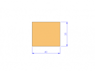 Silicone Profile P400400350 - type format Rectangle - regular shape