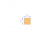 Silicone Profile P4007,507,5 - type format Square - regular shape
