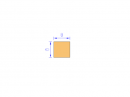 Silicone Profile P400808 - type format Square - regular shape