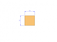 Silicone Profile P401212 - type format Square - regular shape