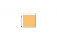 Silicone Profile P401414 - type format Square - regular shape