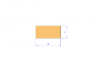 Silicone Profile P401809 - type format Rectangle - regular shape