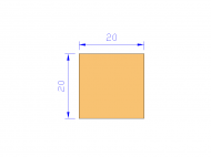 Silicone Profile P402020 - type format Square - regular shape