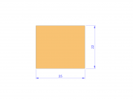 Silicone Profile P402522 - type format Square - regular shape