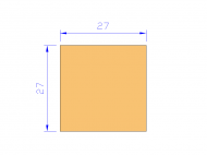 Silicone Profile P402727 - type format Square - regular shape