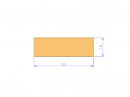 Silicone Profile P403110 - type format Rectangle - regular shape