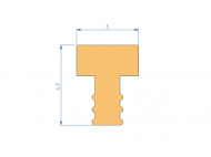 Silicone Profile P40471A - type format T - irregular shape