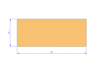 Silicone Profile P405020 - type format Rectangle - regular shape