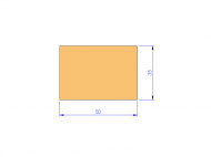 Silicone Profile P405035 - type format Rectangle - regular shape