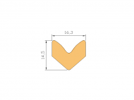 Silicone Profile P405A - type format Horns - irregular shape