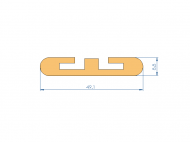 Silicone Profile P40842E - type format T - irregular shape