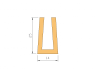 Silicone Profile P40965A - type format U - irregular shape