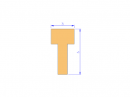 Silicone Profile P40965AB - type format T - irregular shape