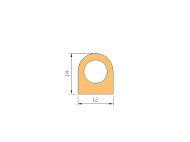 Silicone Profile P40965C - type format D - irregular shape